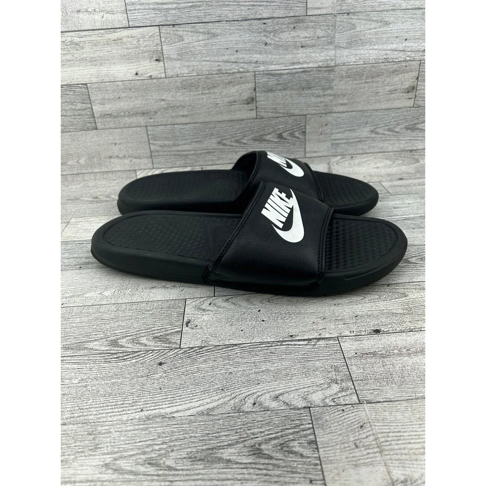 Nike Benassi JDI Black White Slide Sandals 343880-090 Mens 8 Womens 9.5